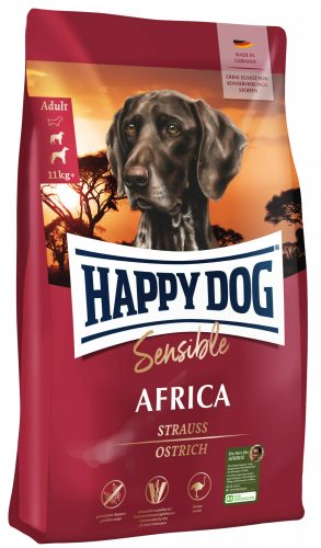 Happy Dog Supreme Africa 12,5 kg száraz kutyaeledel érzékeny kutyáknak strucchússal
