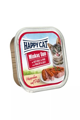 Happy Cat Minkas Duo prémium pástétom felnőtt macskáknak 100 g szárnyashússal, marhahússal