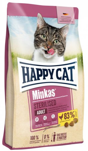 Happy Cat Minkas Sterilised száraz macskaeledel 10 kg ivartalanított macskák részére