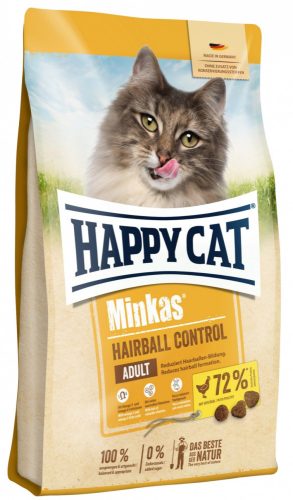 Happy Cat Minkas Hairball Control száraz macskaeledel 10 kg felnőtt macskák részére baromfihússal