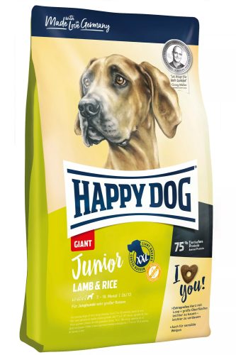 Happy Dog Junior Giant Lamm & Rice 15 kg száraz kutyaeledel nagytestű kölyökkutyáknak bárányhússal, rizzsel