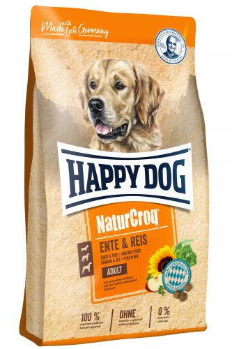 Happy Dog NaturCroq Ente & Reis 12 kg száraz kutyaeledel felnőtt kutyák részére kacsahússal, rizzsel
