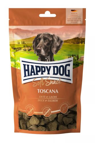 Happy Dog Soft Snack Toscana hypoallergén jutalomfalat kutyáknak 100 g lazac, kacsa