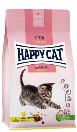 Happy Cat Kitten száraz macskaeledel 1,3 kg kölyökmacskák részére baromfihússal