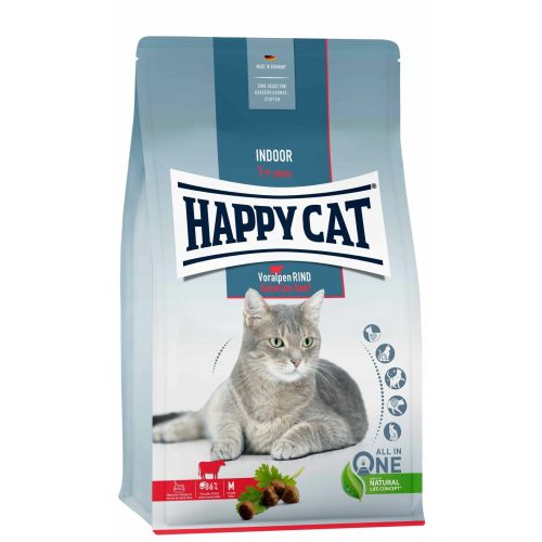 Happy Cat Indoor Adult  száraz macskaeledel 300 g felnőtt macskák részére marhahússal