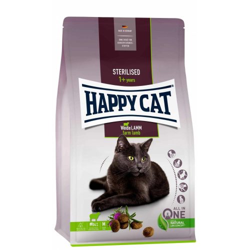 Happy Cat Adult Sterilised száraz macskaeledel 4 kg ivartalanított macskák részére bárányhússal