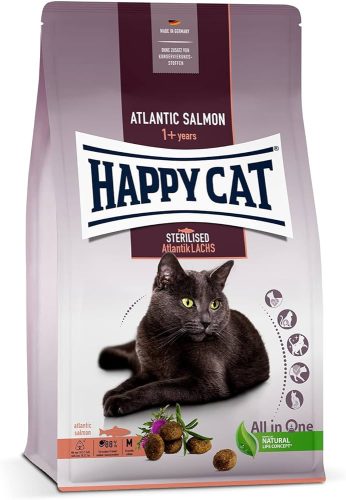 Happy Cat Adult Sterilised száraz macskaeledel 300 g ivartalanított macskák részére lazaccal