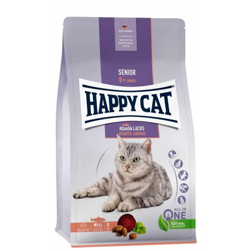 Happy Cat Adult Senior száraz macskaeledel 1,3 kg idős macskák részére lazaccal