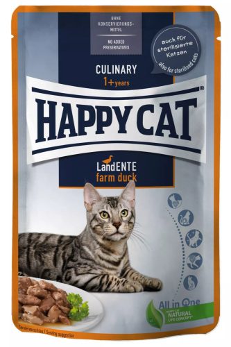 Happy Cat Pouch Culinary Adult alutasakos macskaeledel 85 g kacsahússal