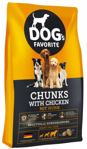 Happy Dog Dog's Favorit Chunks Chicken 15 kg száraz kutyaeledel csirkehússal