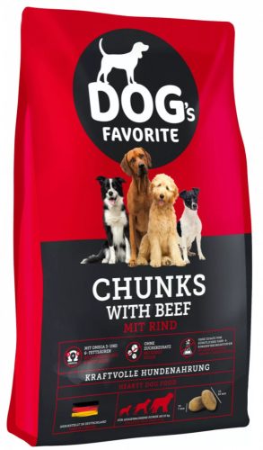 Happy Dog Dog's Favorit Chunks Beef 15 kg száraz kutyaeledel marhahússal