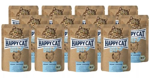 Happy Cat Pouch Hús Bio nedveseledel macskák részére 12 X 85 g csirkehússal