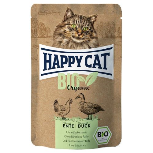 Happy Cat Pouch Hús Bio nedveseledel macskák részére 85 g csirkehússal, kacsahússal