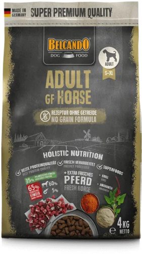 Belcando Adult Grain Free gabonamentes száraz kutyaeledel felnőtt kutyák részére 4 kg ló
