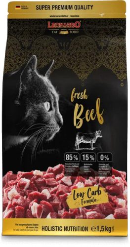 Leonardo Fresh Meat száraz macskaeledel friss húsból marhahús, baromfihús 1,5 Kg