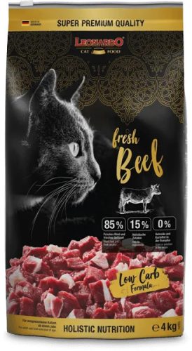 Leonardo Fresh Meat száraz macskaeledel friss húsból marhahús, baromfihús 4 Kg
