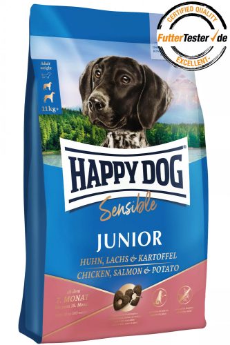 Happy Dog Supreme Junior Salmon Potato 1 kg száraz kutyaeledel érzékeny kölyökkutyák részére lazaccal, burgonyával