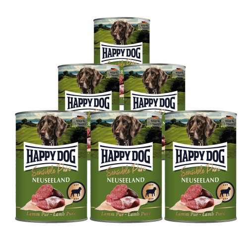 Happy Dog Sensible Pur Neuseeland színhús monoprotein kutyaeledel konzerv 6 x 400 g bárányhús