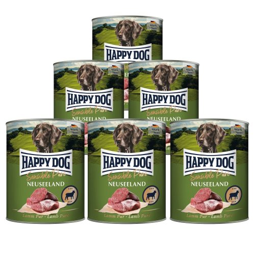 Happy Dog Sensible Pur Neuseeland színhús monoprotein kutyaeledel konzerv 6 x 800 g bárányhús