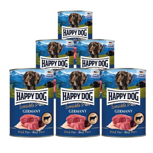 Happy Dog Sensible Pur Germany színhús monoprotein konzerv kutyaeledel 6 x 400 g marhahús