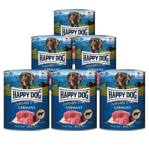 Happy Dog Sensible Pur Germany színhús monoprotein konzerv kutyaeledel 6 x 800 g marhahús