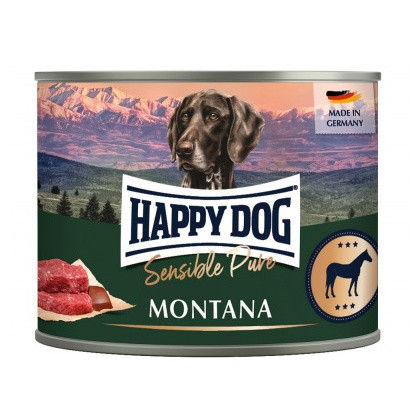 Happy Dog Sensible Pur Montana színhús monoprotein konzerv kutyaeledel 200 g lóhús