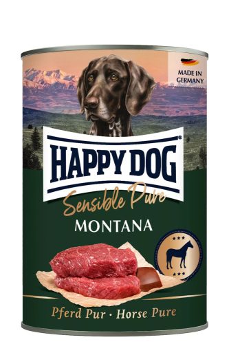 Happy Dog Sensible Pur Montana színhús monoprotein konzerv kutyaeledel 400 g lóhús