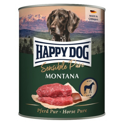 Happy Dog Sensible Pur Montana színhús monoprotein konzerv kutyaeledel 800 g lóhús