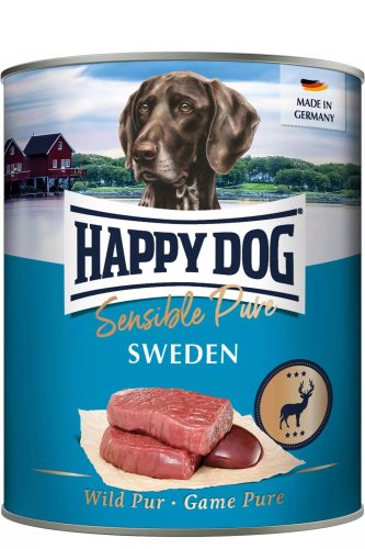 Happy Dog Sensible Pur Sweden színhús monoprotein konzerv kutyaeledel 800 g vadhús
