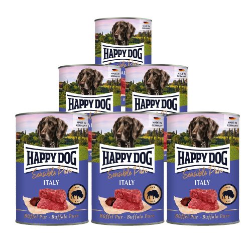 Happy Dog Sensible Italy színhús monoprotein konzerv kutyaeledel 6 x 400 g bivalyhús