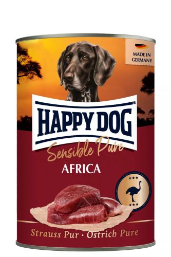 Happy Dog Sensible Pur Africa színhús monoprotein konzerv kutyaeledel 400 g strucchús