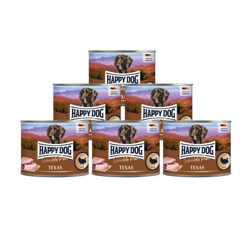 Happy Dog Sensible Pur Texas színhús monoprotein konzerv kutyaeledel 6 x 200 g pulykahús