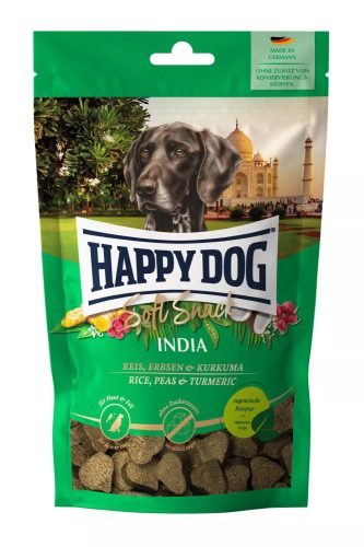 Happy Dog Soft Snack India vegetáriánus jutalomfalat kutyáknak 100 g rizzsel, borsóval, kurkumával