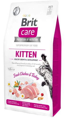 Brit Care Cat Grain Free Kitten száraz macskaeledel 400 g friss csirke pulykával