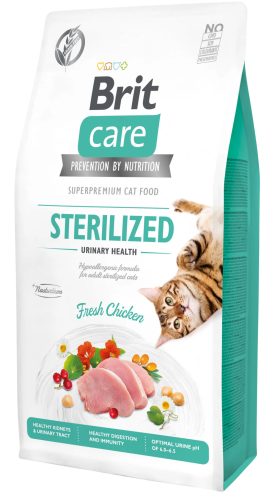 Brit Care Cat Grain Free Sterilised Urinary Health száraz macskaeledel ivartalanított macskák részére 400 g friss csirke