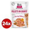 Brit Care Cat Filets in Gravy alutasakos macskaeledel felnőtt macskák részére 24 x 85 g lazaccal