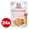 Brit Care Cat Filets in Gravy alutasakos macskaeledel felnőtt macskák részére 24 x 85 g pulyka lazachússal