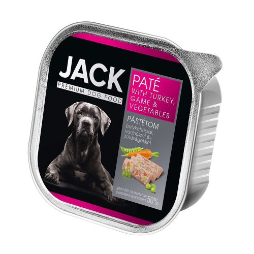 JACK alutálkás kutyaeledel 150 g pulyka pástétom vaddal és zöldségekkel