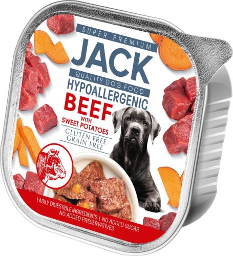JACK hipoallergén pástétom kutyáknak 150 g marhahús édesburgonyával