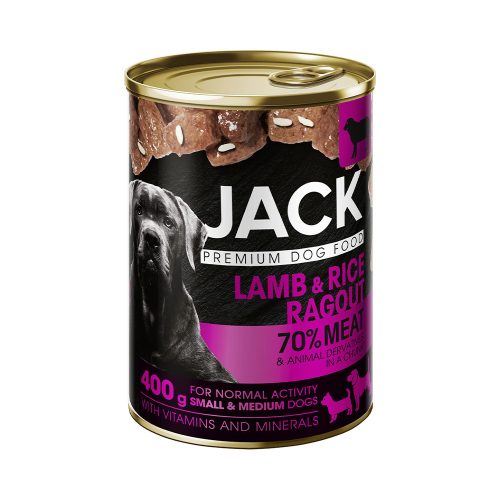 JACK Ragu konzerv kutyaeledel 400 g bárány, rizs