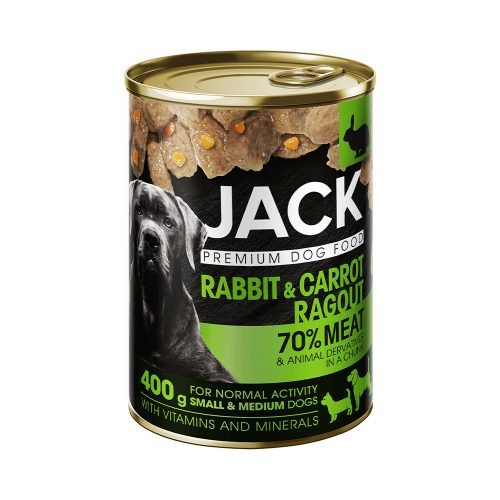 JACK Ragu konzerv kutyaeledel 400 g nyúl, répa