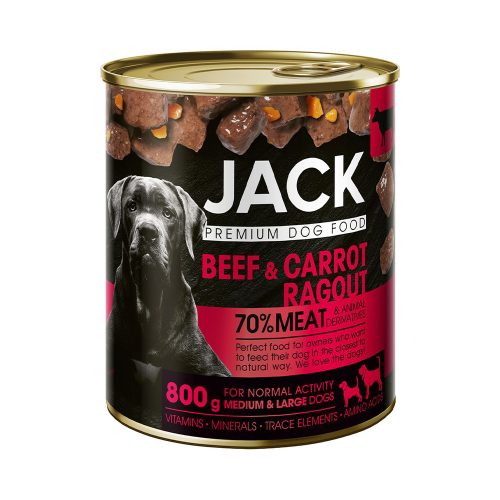 JACK Ragu konzerv kutyaeledel 800 g marha, répa