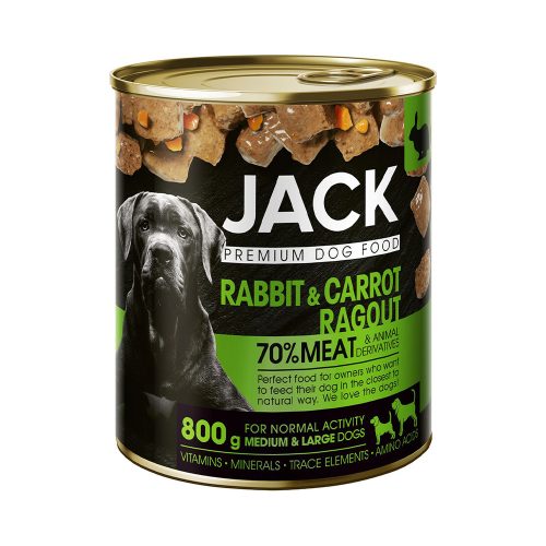JACK Ragu konzerv kutyaeledel 800 g nyúl, répa