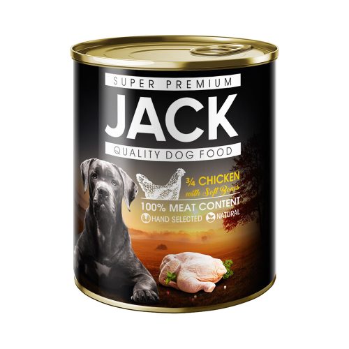 JACK konzerv kutyaeledel 800 g 3/4 csirke