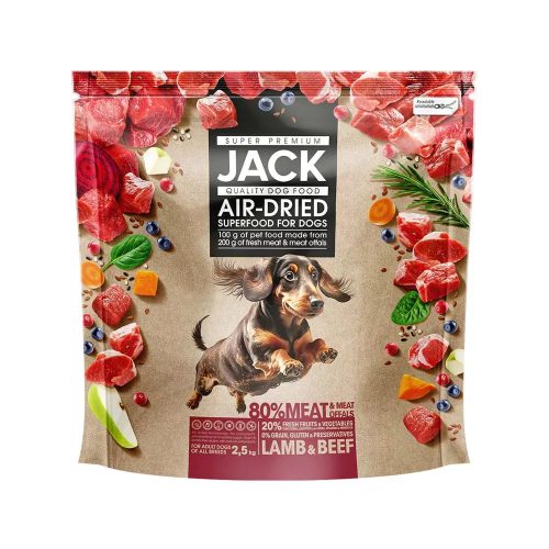 JACK Air-Dried száraz kutyatáp 2,5 kg bárány, marha