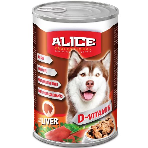 Alice Dog konzerv - májas - nedves eledel kutyák részére 1240 g