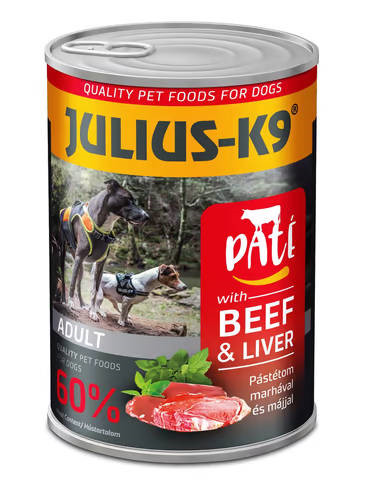 JULIUS - K9 paté beef and liver - nedveseledel (marha, máj) felnőtt kutyák részére 400 g
