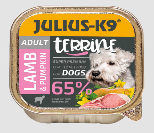 Julius-K9 Dog Terrine Adult Lamb&Pumpkin - nedveseledel (bárány ,sütőtök) felnőtt kutyák részére 150 g