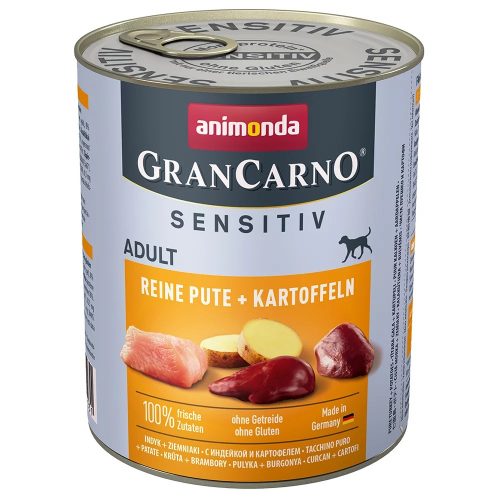 Animonda GranCarno Sensitiv Adult (pulyka, burgonya) konzerv - felnőtt kutyák részére 800 g