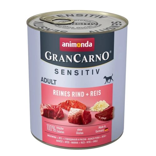 Animonda GranCarno Adult Sensitive (pure beef + rice) konzerv - felnőtt kutyák részére, marha+rizs 800 g